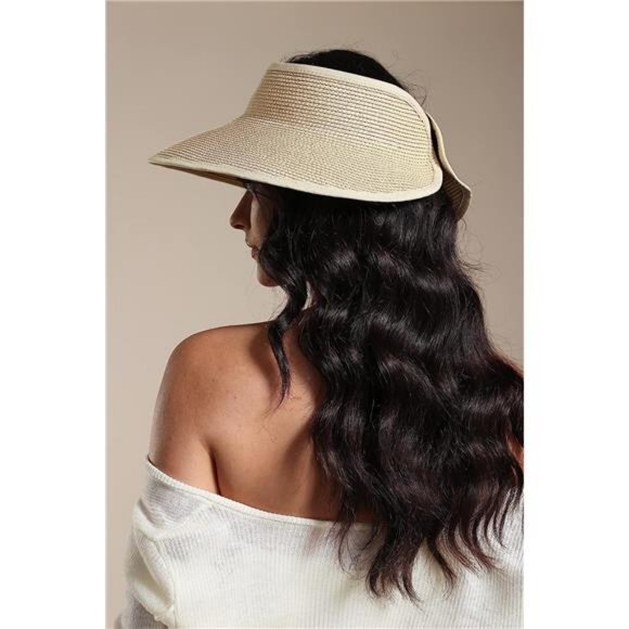New Sun Visor Hats for Wome  Summer Ponytail Foldable Straw Beach Hat‎ UPF 50+ - Picture 5 of 7